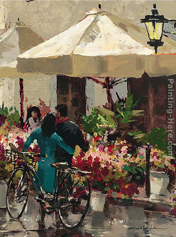 Flower Market Street painting - Brent Heighton Flower Market Street art painting